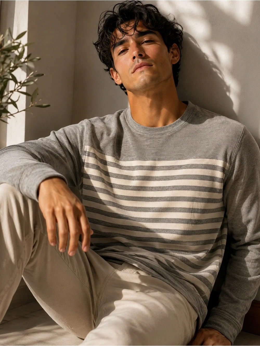 Banana Republic Light Heather Gray Knit Crewneck
